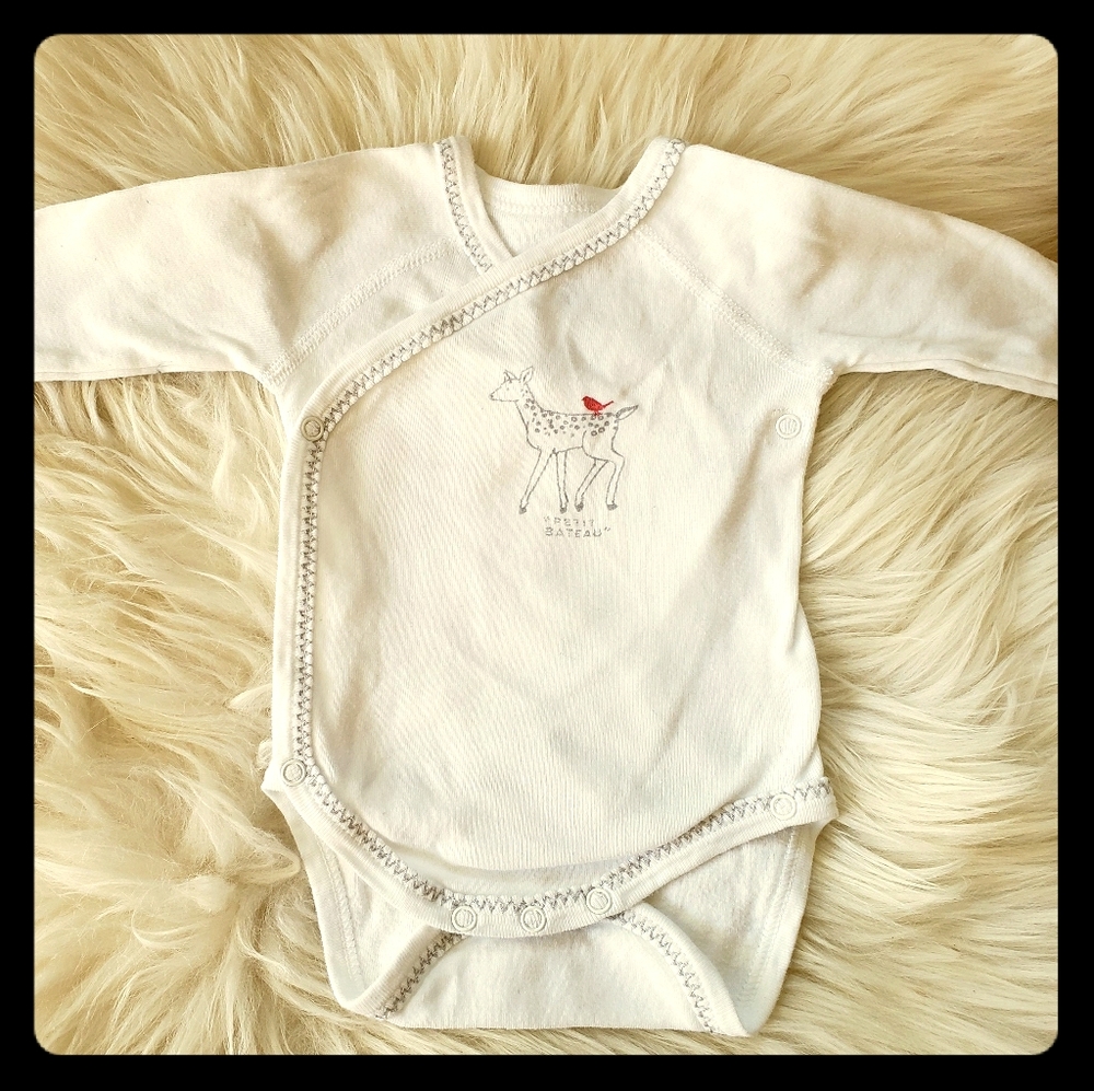 Petite Bateau Deer and Bird Bodysuit - 1M